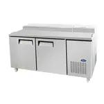 Atosa USA MPF8202GR 67.00'' 2 Door Counter Height Refrigerated Pizza Prep Table