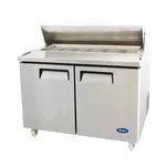 Atosa USA, Inc. Atosa USA MSF8302GR 48.20'' 2 Door Counter Height Refrigerated Sandwich / Salad Prep Table with Standard Top