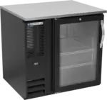 Beverage Air BB36HC-1-FG-B Black 1 Glass Door Refrigerated Back Bar Storage Cabinet