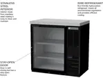 Beverage Air BB36HC-1-FG-S-27 Black 1 Glass Door Refrigerated Back Bar Storage Cabinet, 115 Volts