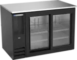 Beverage Air BB48HC-1-F-GS-B Black 2 Glass Door Refrigerated Back Bar Storage Cabinet