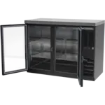 Beverage Air BB48HC-1-FG-B-27 Black 2 Glass Door Refrigerated Back Bar Storage Cabinet, 115 Volts