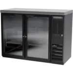 Beverage Air BB48HC-1-FG-B-27 Black 2 Glass Door Refrigerated Back Bar Storage Cabinet, 115 Volts