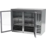 Beverage Air BB48HC-1-FG-S-27 Silver 2 Glass Door Refrigerated Back Bar Storage Cabinet, 115 Volts