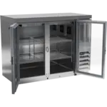 Beverage Air BB48HC-1-FG-S-27 Silver 2 Glass Door Refrigerated Back Bar Storage Cabinet, 115 Volts