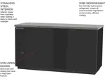 Beverage Air BB68HC-1-F-S Black 2 Solid Door Refrigerated Back Bar Storage Cabinet, 115 Volts