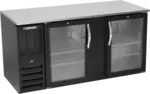 Beverage Air BB68HC-1-G-B Black 2 Glass Door Refrigerated Back Bar Storage Cabinet