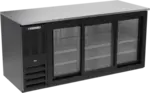 Beverage Air BB72HC-1-F-GS-B Black 3 Glass Door Refrigerated Back Bar Storage Cabinet
