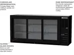 Beverage Air BB72HC-1-F-GS-S Silver 3 Glass Door Refrigerated Back Bar Storage Cabinet, 115 Volts