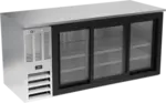 Beverage Air BB72HC-1-F-GS-S Silver 3 Glass Door Refrigerated Back Bar Storage Cabinet