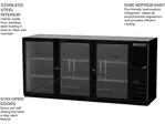 Beverage Air BB72HC-1-FG-B Black 3 Glass Door Refrigerated Back Bar Storage Cabinet, 115 Volts