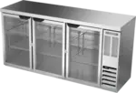 Beverage Air BB72HC-1-FG-S-27 Silver 3 Glass Door Refrigerated Back Bar Storage Cabinet, 115 Volts