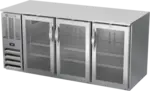 Beverage Air BB72HC-1-FG-S Silver 3 Glass Door Refrigerated Back Bar Storage Cabinet