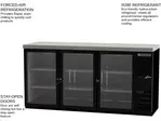 Beverage Air BB72HC-1-G-B-27 Black 3 Glass Door Refrigerated Back Bar Storage Cabinet, 115 Volts