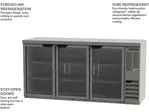 Beverage Air BB72HC-1-G-S-27 Silver 3 Glass Door Refrigerated Back Bar Storage Cabinet, 115 Volts