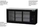 Beverage Air BB72HC-1-GS-B-27 Black 3 Glass Door Refrigerated Back Bar Storage Cabinet, 115 Volts