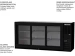 Beverage Air BB72HC-1-GS-B Black 3 Glass Door Refrigerated Back Bar Storage Cabinet, 115 Volts