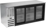 Beverage Air BB72HC-1-GS-S Black 3 Glass Door Refrigerated Back Bar Storage Cabinet