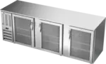 Beverage Air BB94HC-1-G-S Silver 3 Glass Door Refrigerated Back Bar Storage Cabinet