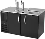 Beverage Air DD58HC-1-C-B 2 Taps 1/2 Barrel Draft Beer Cooler - Black, 3 Kegs Capacity
