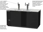 Beverage Air DD68HC-1-B 3 Taps 1/2 Barrel Draft Beer Cooler - Black, 3 Kegs Capacity, 115 Volts