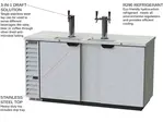 Beverage Air DD68HC-1-S 3 Taps 1/2 Barrel Draft Beer Cooler - Stainless Steel, 3 Kegs Capacity, 115 Volts