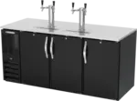 Beverage Air DD72HC-1-B 4 Taps 1/2 Barrel Draft Beer Cooler - Black, 3 Kegs Capacity