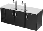 Beverage Air DD78HC-1-B 4 Taps 1/2 Barrel Draft Beer Cooler - Black, 4 Kegs Capacity