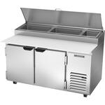 Beverage Air DP60HC 60'' 2 Door Counter Height Refrigerated Pizza Prep Table