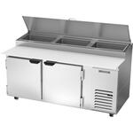 Beverage Air DP72HC 72'' 2 Door Counter Height Refrigerated Pizza Prep Table