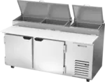 Beverage Air DP72HC 72'' 2 Door Counter Height Refrigerated Pizza Prep Table