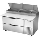 Beverage Air DPD60HC-2 60'' 2 Drawer Counter Height Refrigerated Pizza Prep Table
