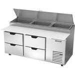 Beverage Air DPD72HC-4 72'' 4 Drawer Counter Height Refrigerated Pizza Prep Table