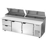 Beverage Air DPD93HC-2 93'' 2 Door 2 Drawer Counter Height Refrigerated Pizza Prep Table