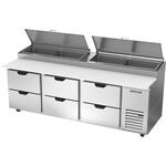 Beverage Air DPD93HC-4 93'' 1 Door 4 Drawer Counter Height Refrigerated Pizza Prep Table
