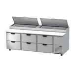 Beverage Air DPD93HC-6 93'' 6 Drawer Counter Height Refrigerated Pizza Prep Table