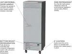 Beverage Air FB27HC-1S 30'' 26.57 cu. ft. Bottom Mounted 1 Section Solid Door Reach-In Freezer