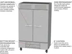 Beverage Air FB49HC-1S 52'' 46.2 cu. ft. Bottom Mounted 2 Section Solid Door Reach-In Freezer