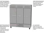 Beverage Air FB72HC-5S 75'' 68.5 cu. ft. Bottom Mounted 3 Section Solid Door Reach-In Freezer