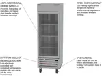 Beverage Air HBF23HC-1-G 27.25'' 22.5 cu. ft. Bottom Mounted 1 Section Glass Door Reach-In Freezer