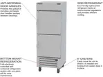 Beverage Air HBF27HC-1-HS 30'' 26.57 cu. ft. Bottom Mounted 1 Section Solid Half Door Reach-In Freezer