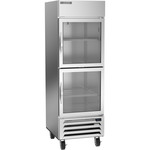 Beverage Air HBR23HC-1-HG 27.25'' 23.1 cu. ft. Bottom Mounted 1 Section Glass Half Door Reach-In Refrigerator