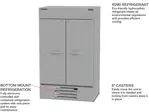 Beverage Air HBR44HC-1 47'' 40.2 cu. ft. Bottom Mounted 2 Section Solid Door Reach-In Refrigerator