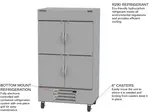 Beverage Air HBR44HC-1-HS 47'' 40.2 cu. ft. Bottom Mounted 2 Section Solid Half Door Reach-In Refrigerator