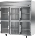 Beverage Air HFPS3HC-1HG 78.00'' 69.1 cu. ft. Top Mounted 3 Section Glass Door Reach-In Freezer