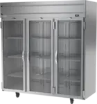 Beverage Air HFS3HC-1G 78.00'' 69.1 cu. ft. Top Mounted 3 Section Glass Door Reach-In Freezer