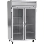 Beverage Air HR2HC-1G 52.00'' 46.88 cu. ft. Top Mounted 2 Section Glass Door Reach-In Refrigerator