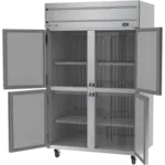 Beverage Air HR2HC-1HS 52.00'' 45.2 cu. ft. Top Mounted 2 Section Solid Half Door Reach-In Refrigerator