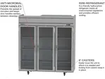 Beverage Air HR3HC-1G 78.00'' 71.52 cu. ft. Top Mounted 3 Section Glass Door Reach-In Refrigerator