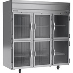 Beverage Air HR3HC-1HG 78.00'' 71.52 cu. ft. Top Mounted 3 Section Glass Half Door Reach-In Refrigerator